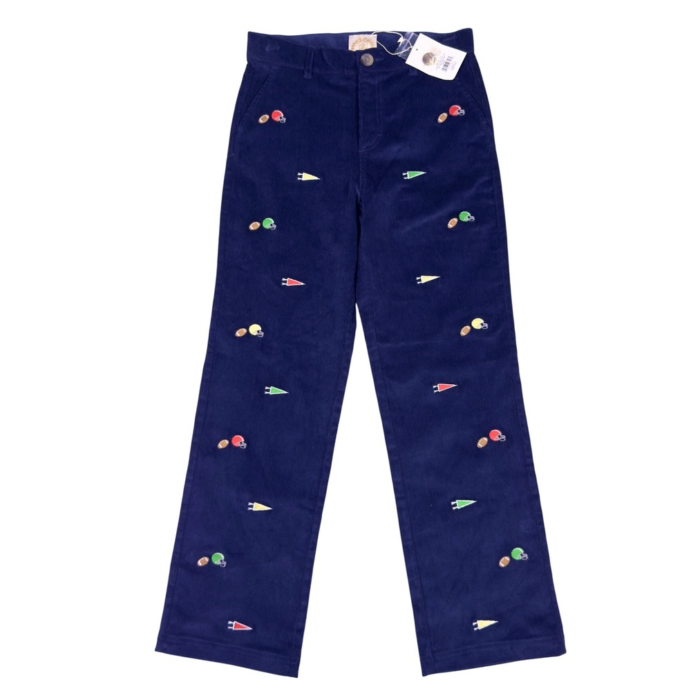 NWT Beaufort Bonnet Company Prep School Corduroy Pant Boys 11 Navy Football